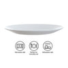 LUMINARC STAIRO WHITE OPAL TEMPERED GLASS SIDE PLATE, 190MM DIA