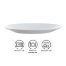 LUMINARC STAIRO WHITE OPAL TEMPERED GLASS SIDE PLATE, 190MM DIA