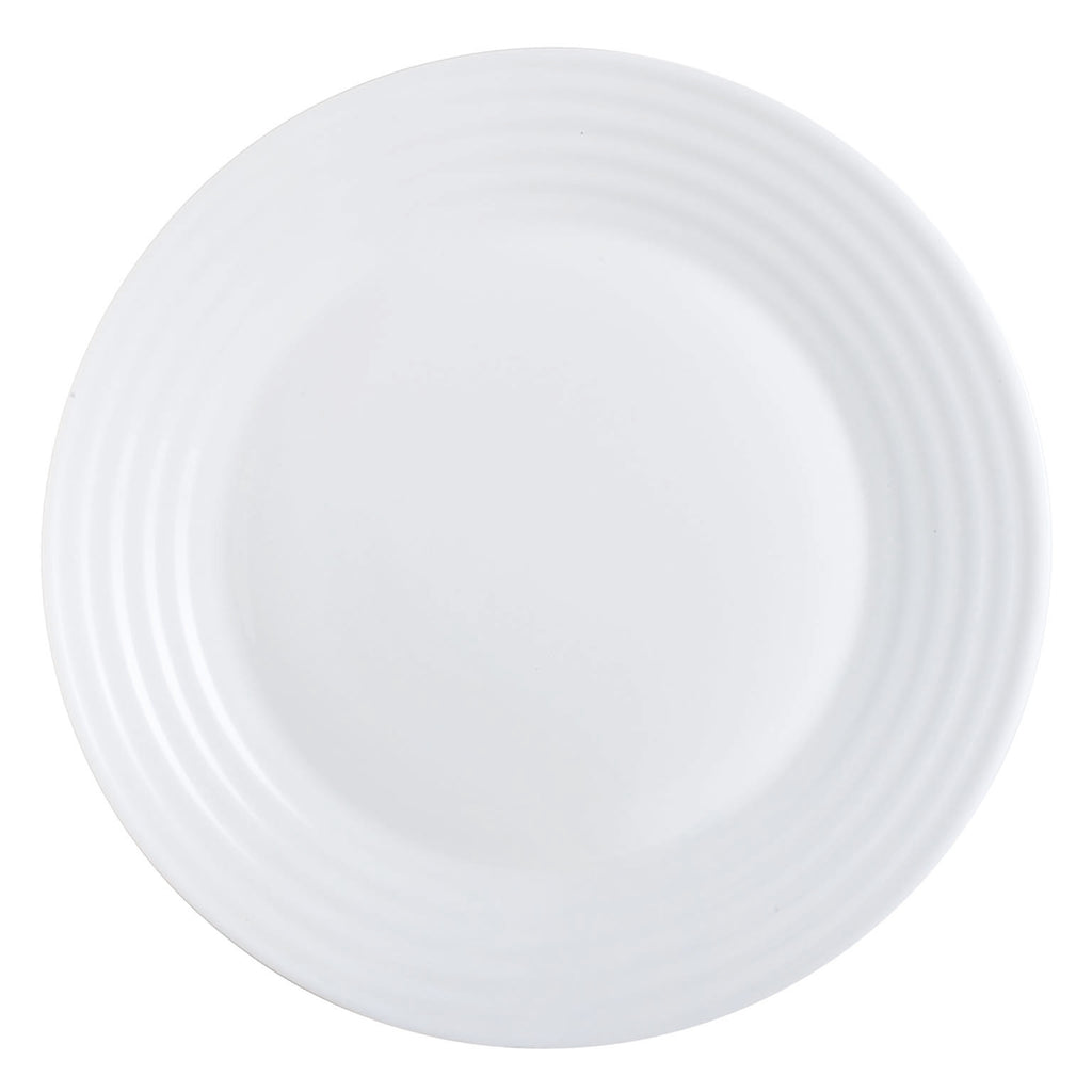 LUMINARC STAIRO WHITE OPAL TEMPERED GLASS SIDE PLATE, 190MM DIA