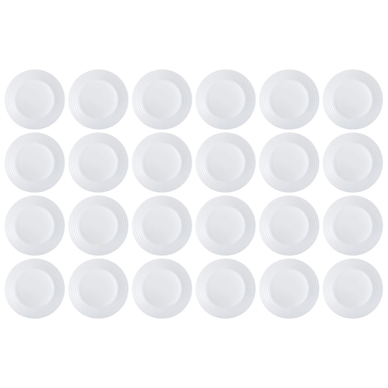 LUMINARC STAIRO WHITE OPAL TEMPERED GLASS SIDE PLATE, (190MM DIA)