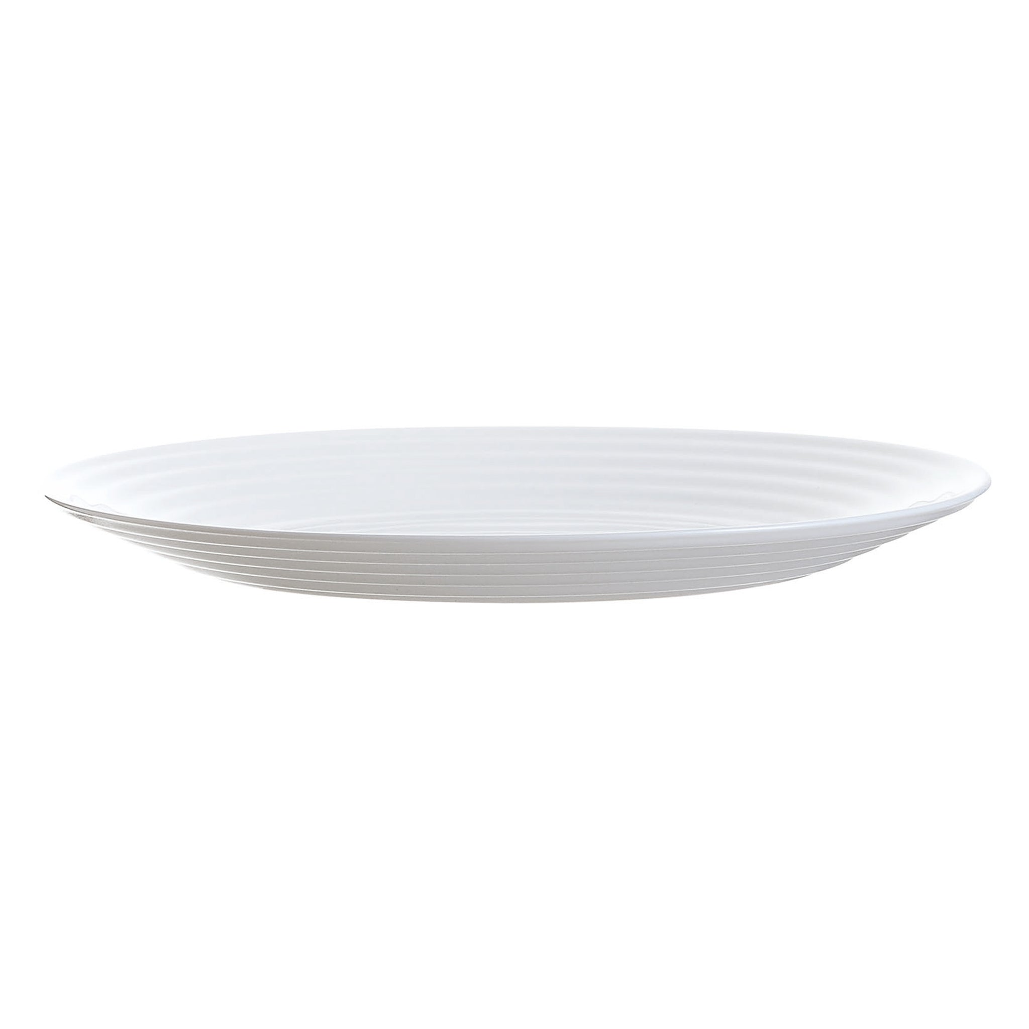 LUMINARC STAIRO WHITE OPAL TEMPERED GLASS SIDE PLATE, 190MM DIA