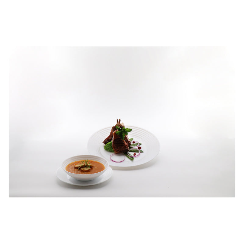 LUMINARC STAIRO WHITE OPAL TEMPERED GLASS LARGE DINNER PLATE, (270MM DIA)