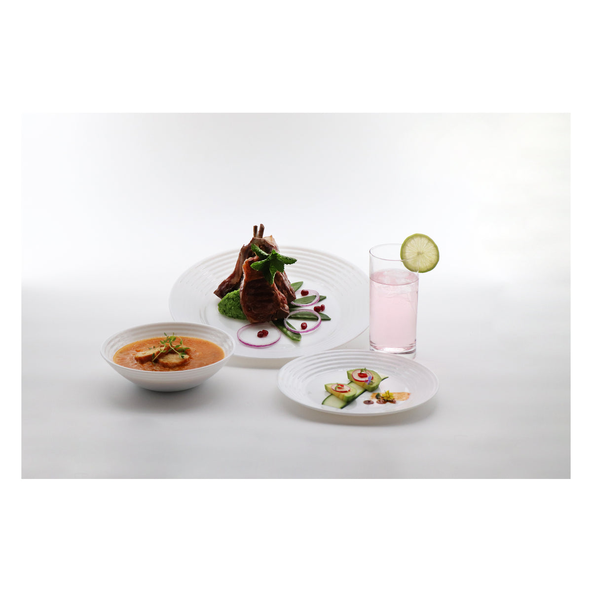 LUMINARC STAIRO WHITE OPAL TEMPERED GLASS LARGE DINNER PLATE, 270MM DIA
