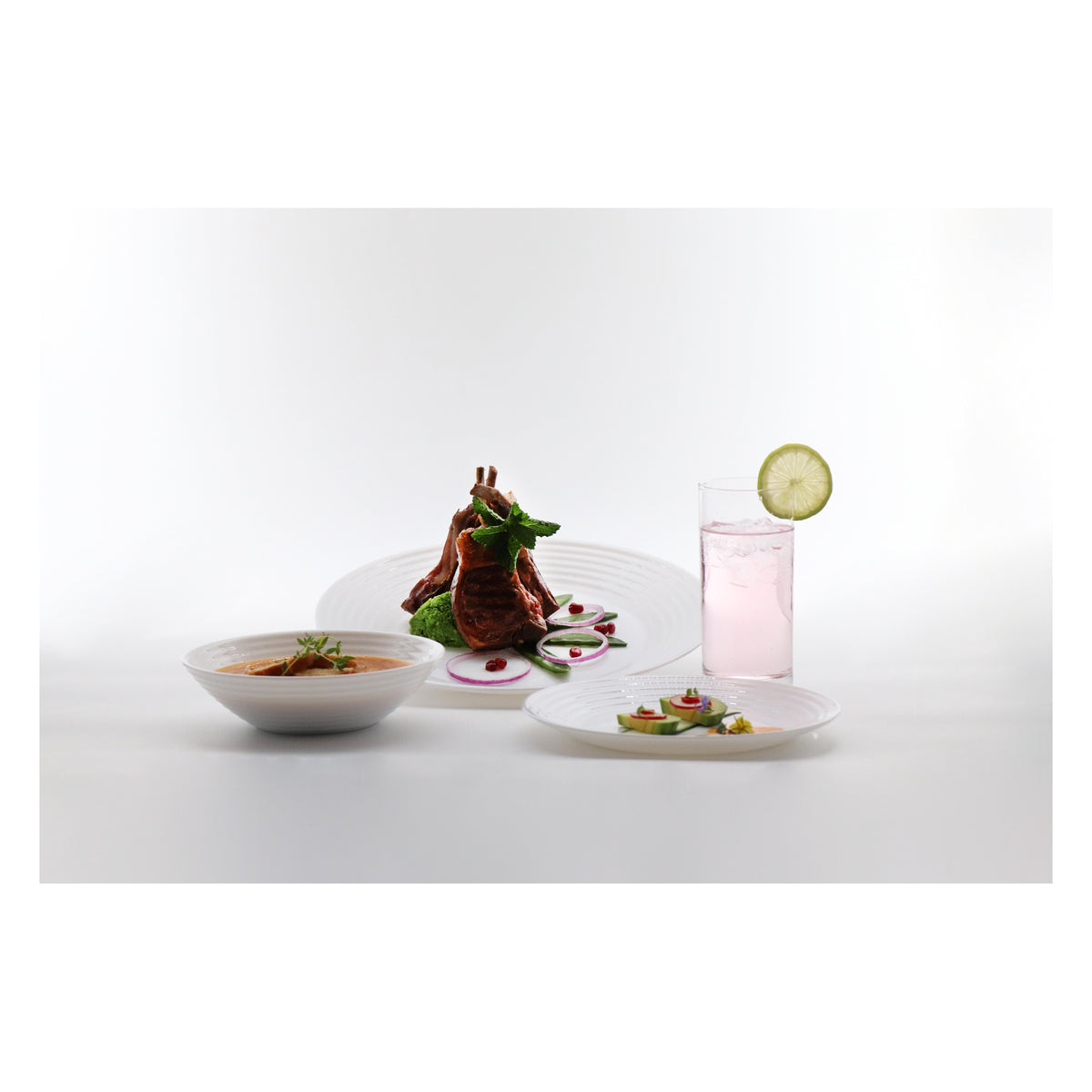 LUMINARC STAIRO WHITE OPAL TEMPERED GLASS LARGE DINNER PLATE, 270MM DIA