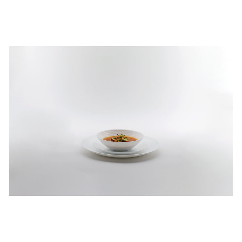 LUMINARC STAIRO WHITE OPAL TEMPERED GLASS LARGE DINNER PLATE, (270MM DIA)