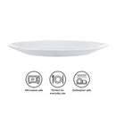 LUMINARC STAIRO WHITE OPAL TEMPERED GLASS LARGE DINNER PLATE, 270MM DIA