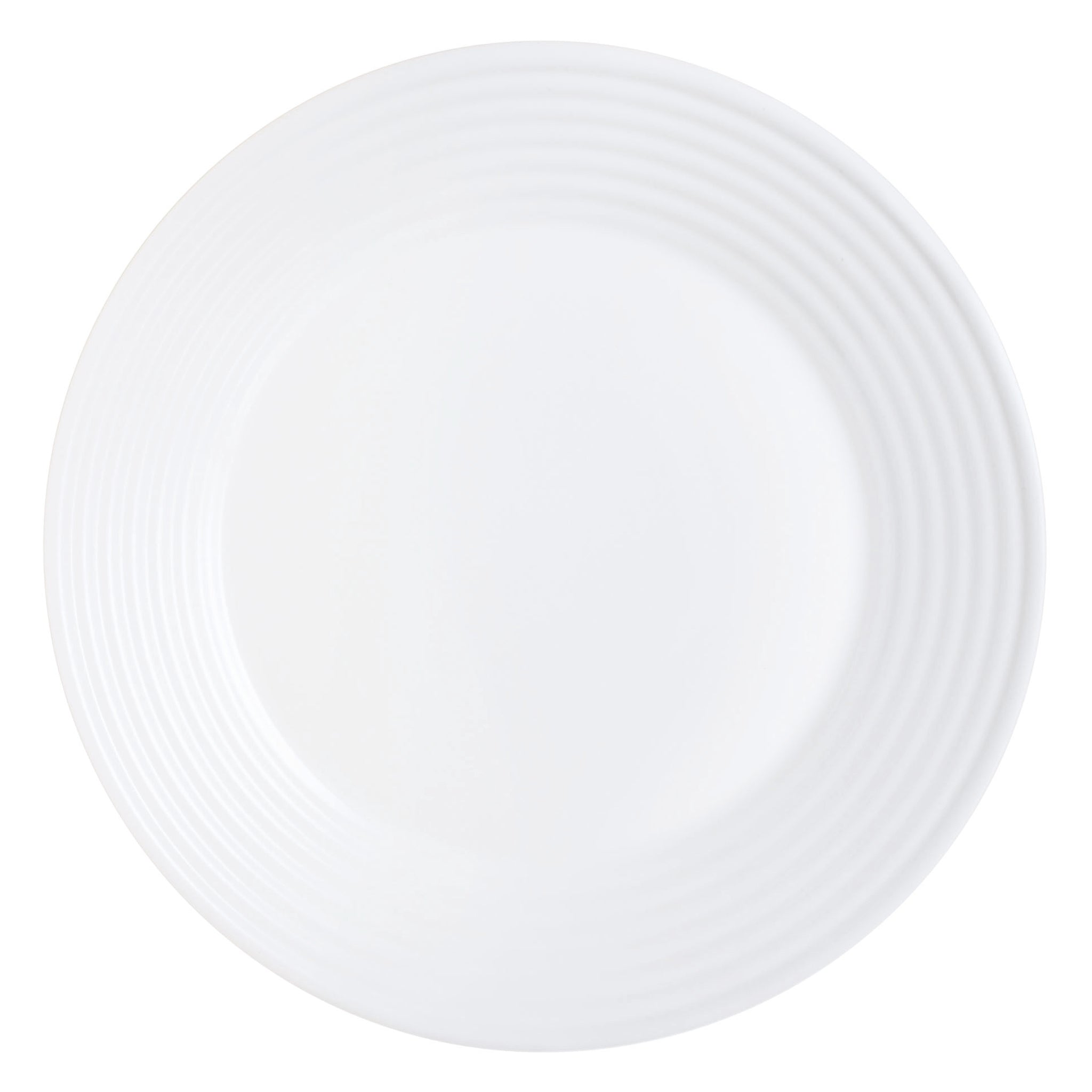 LUMINARC STAIRO WHITE OPAL TEMPERED GLASS LARGE DINNER PLATE, 270MM DIA