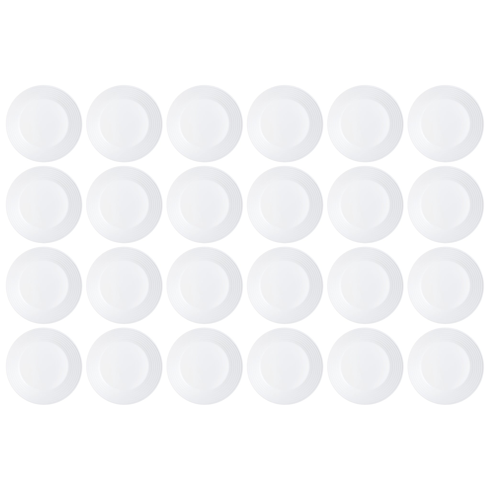 LUMINARC STAIRO WHITE OPAL TEMPERED GLASS LARGE DINNER PLATE, 270MM DIA