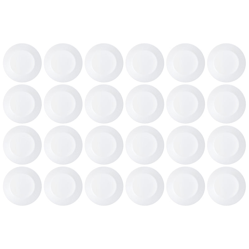 LUMINARC STAIRO WHITE OPAL TEMPERED GLASS LARGE DINNER PLATE, (270MM DIA)