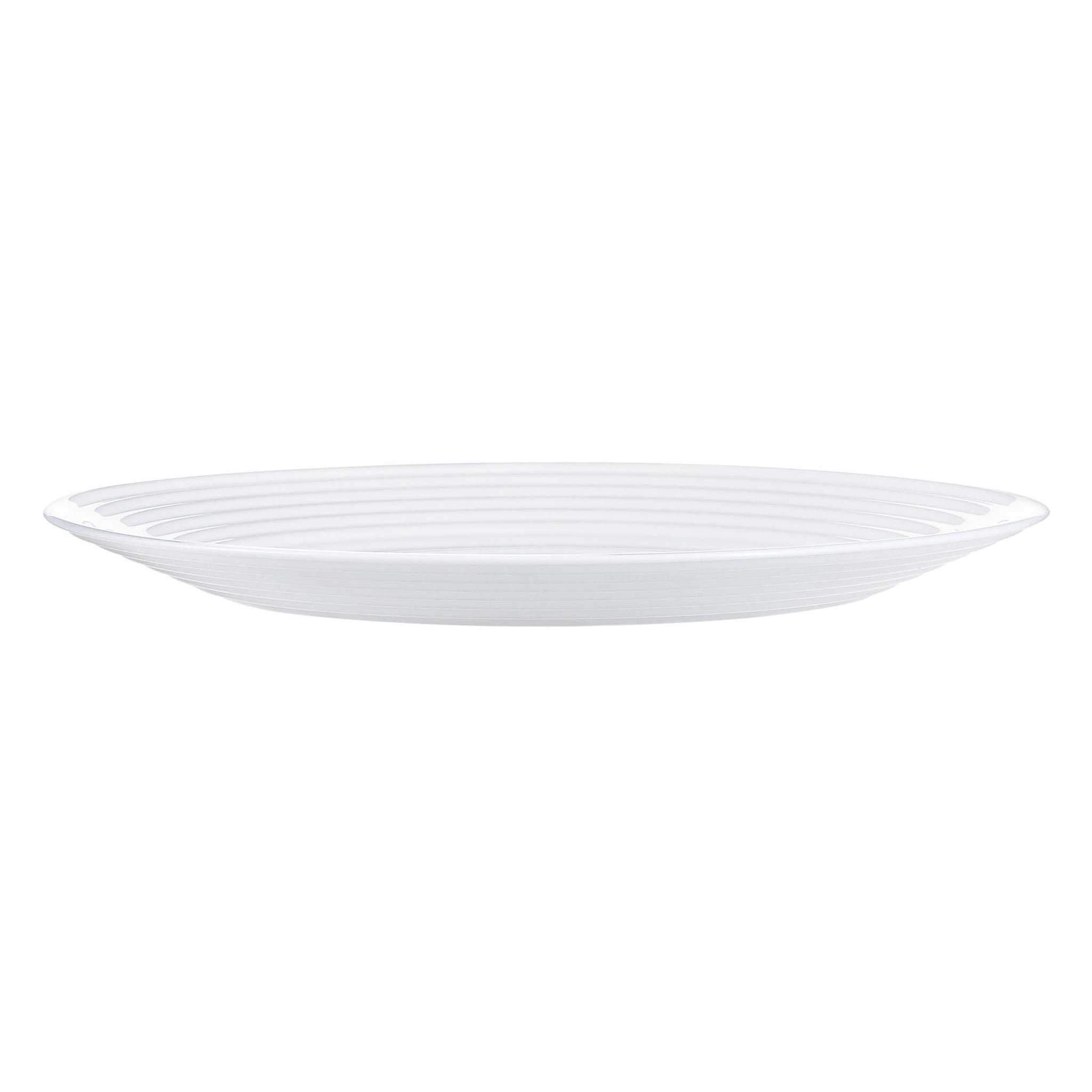 LUMINARC STAIRO WHITE OPAL TEMPERED GLASS LARGE DINNER PLATE, 270MM DIA