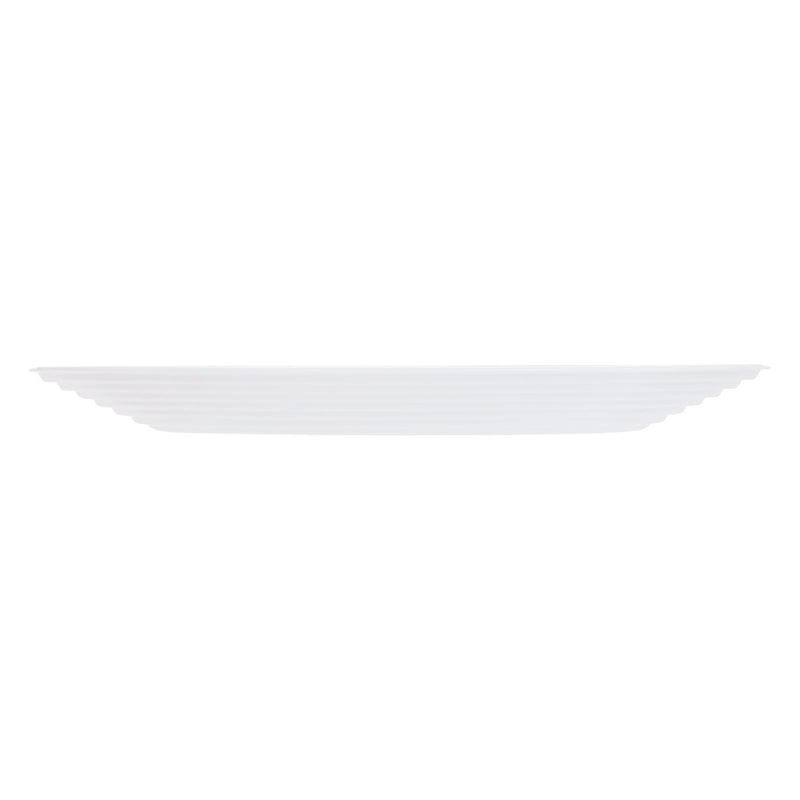 LUMINARC STAIRO WHITE OPAL TEMPERED GLASS LARGE DINNER PLATE, (270MM DIA)