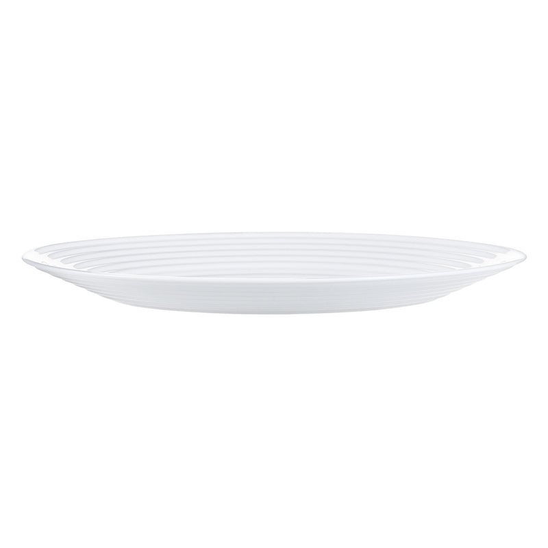 LUMINARC STAIRO WHITE OPAL TEMPERED GLASS LARGE DINNER PLATE, (270MM DIA)