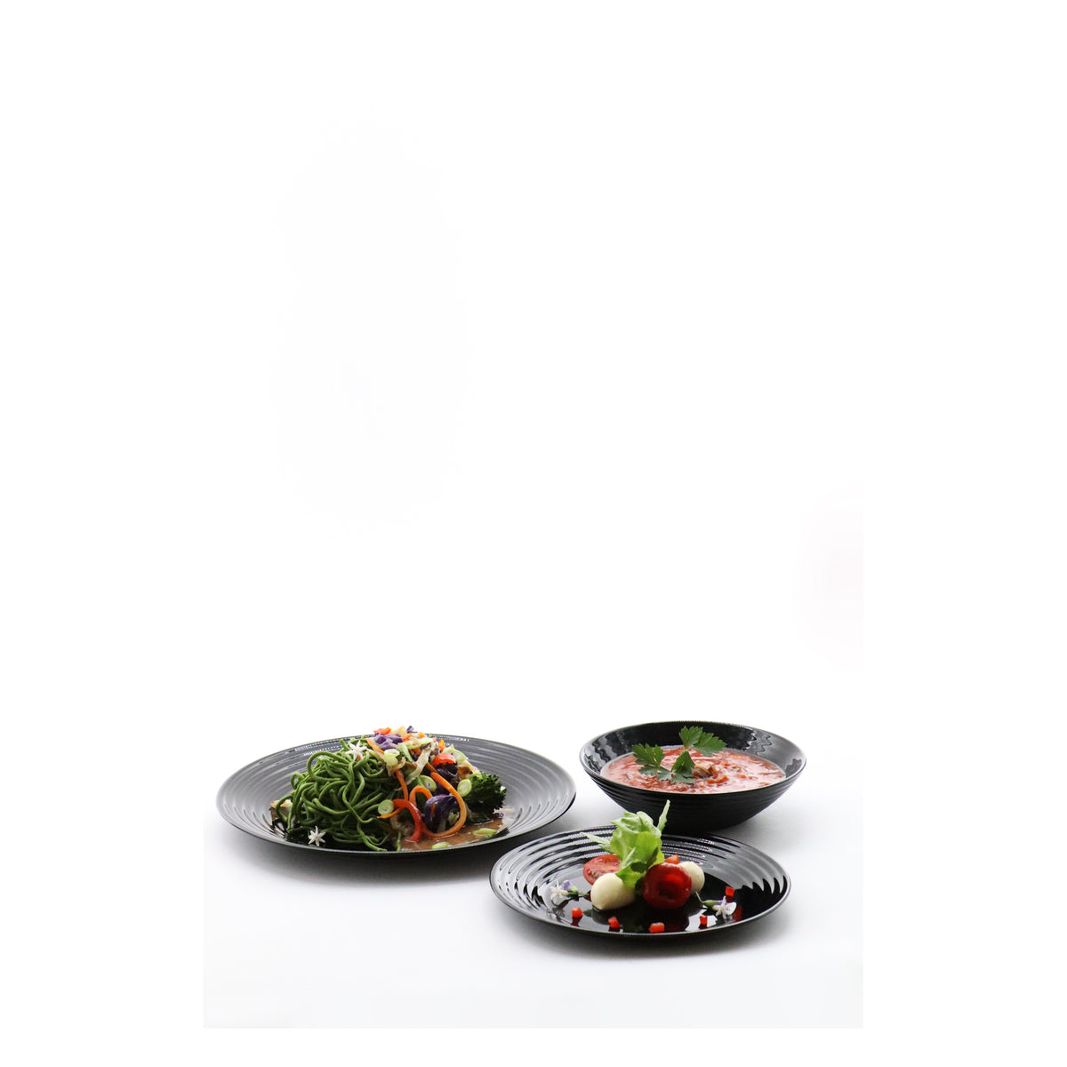 LUMINARC HARENA BLACK OPAL TEMPERED GLASS DINNER PLATE, 250MM DIA