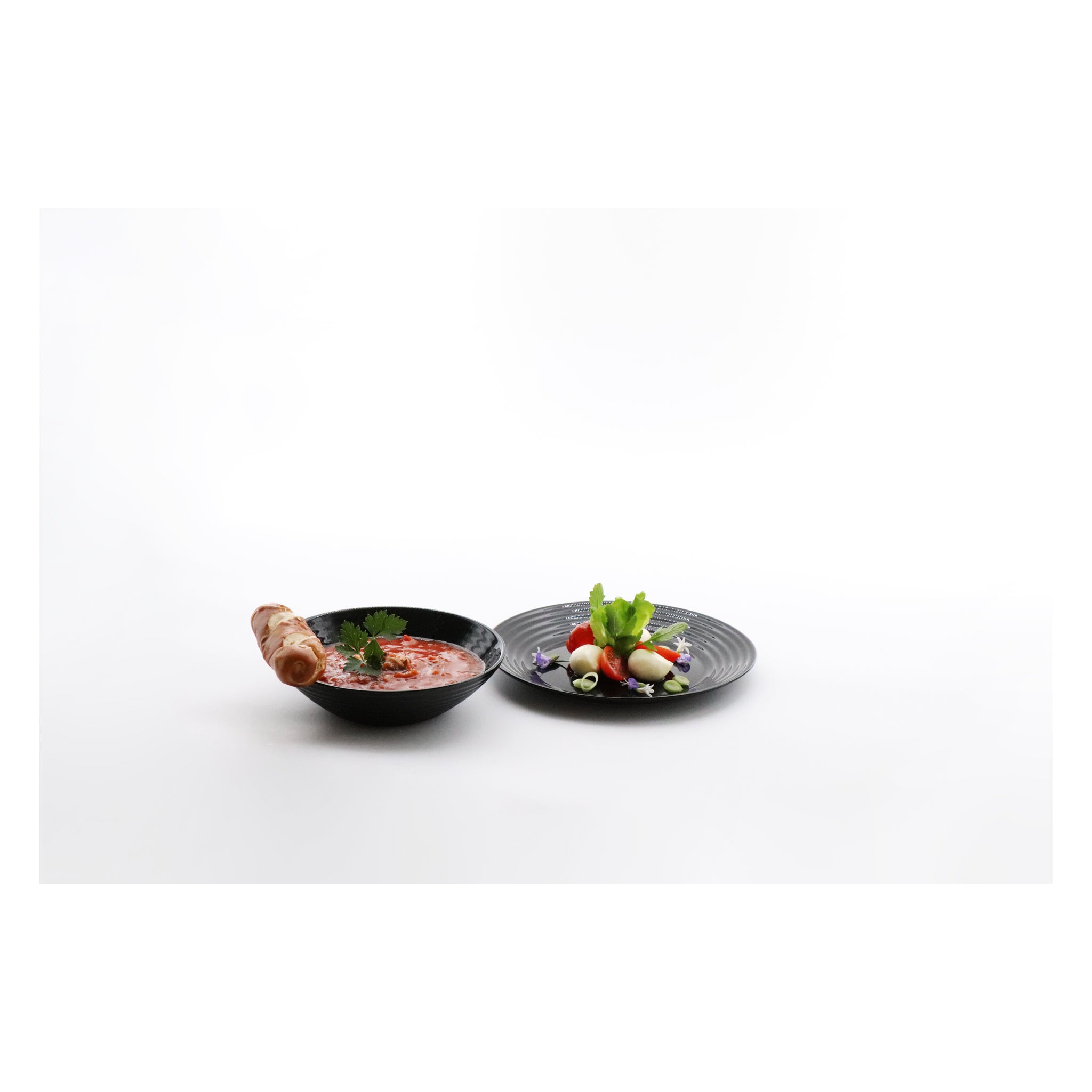 LUMINARC HARENA BLACK OPAL TEMPERED GLASS SIDE PLATE, 190MM DIA
