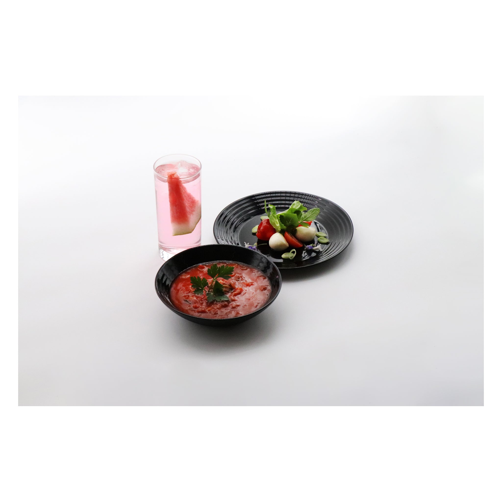 LUMINARC HARENA BLACK OPAL TEMPERED GLASS SIDE PLATE, 190MM DIA