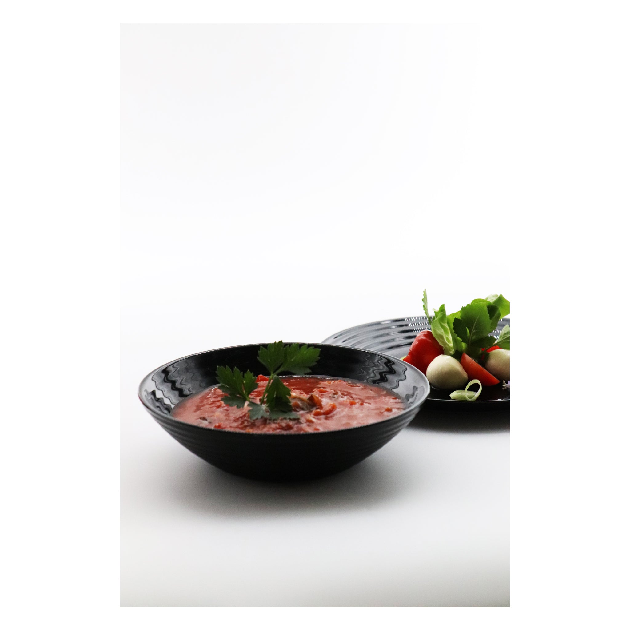 LUMINARC HARENA BLACK OPAL TEMPERED GLASS SIDE PLATE, 190MM DIA