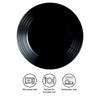 LUMINARC HARENA BLACK OPAL TEMPERED GLASS SIDE PLATE, 190MM DIA