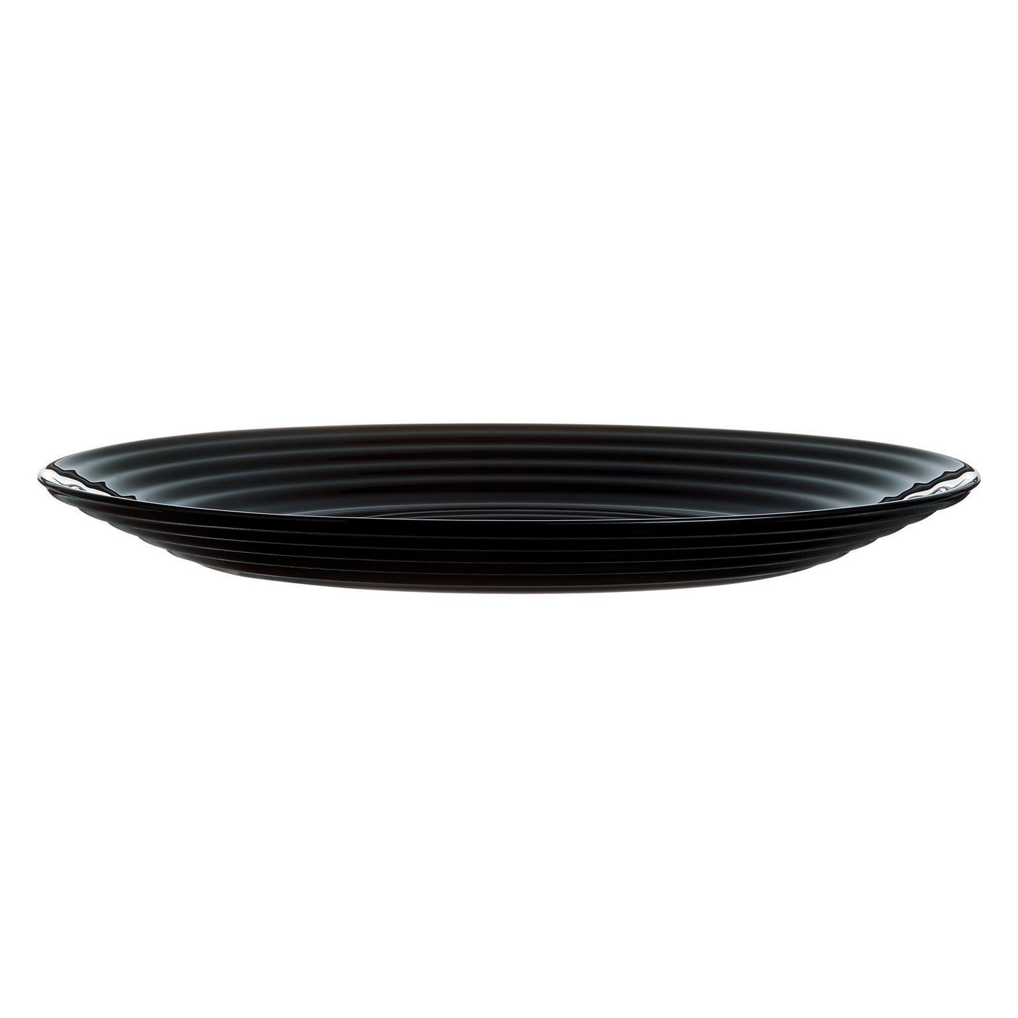 LUMINARC HARENA BLACK OPAL TEMPERED GLASS SIDE PLATE, 190MM DIA