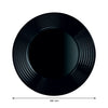 LUMINARC HARENA BLACK OPAL TEMPERED GLASS DINNER PLATE, 250MM DIA