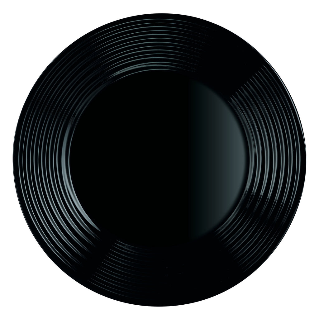 LUMINARC HARENA BLACK OPAL TEMPERED GLASS DINNER PLATE, 250MM DIA