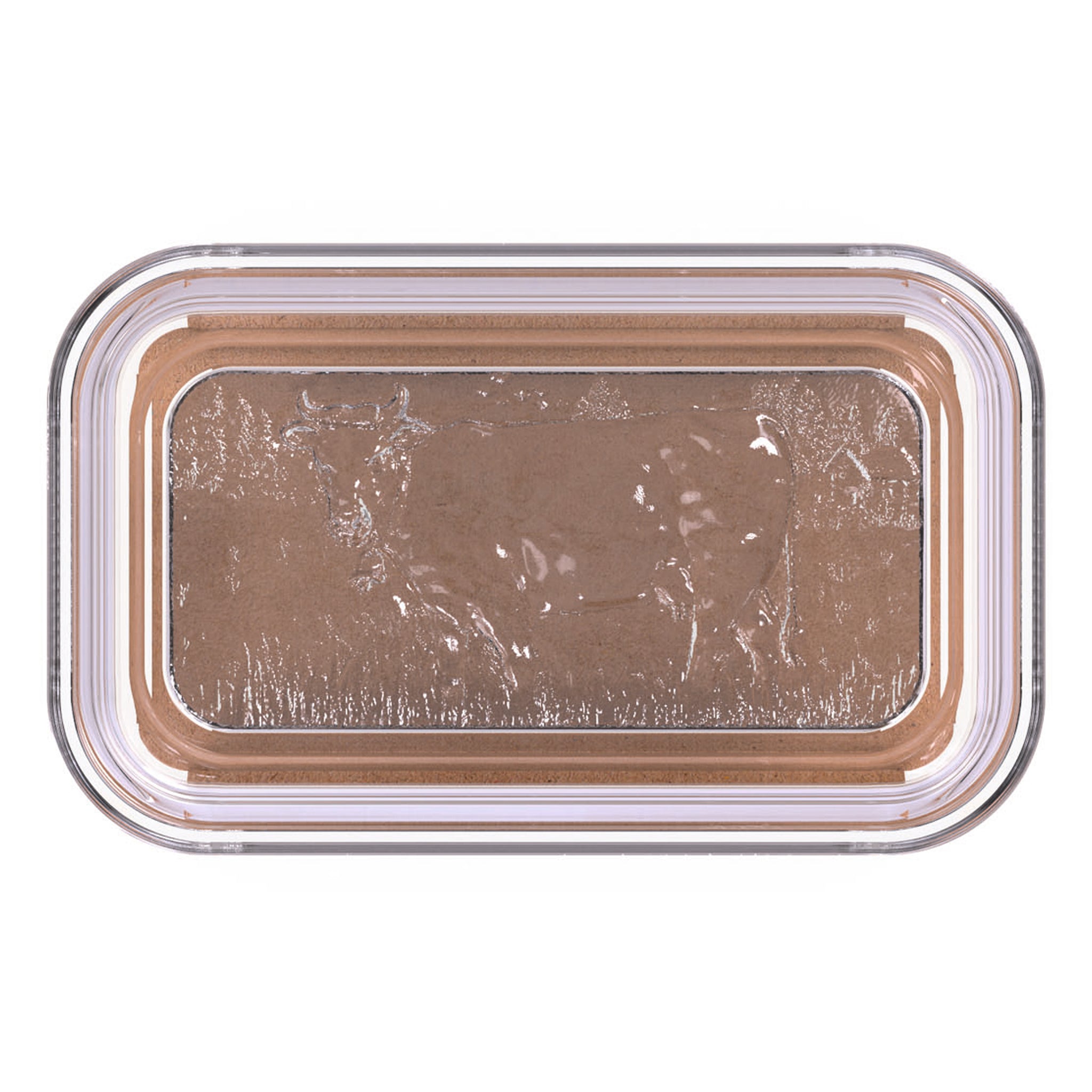LUMINARC TEMPERED GLASS COW BUTTER DISH, 110X170MM