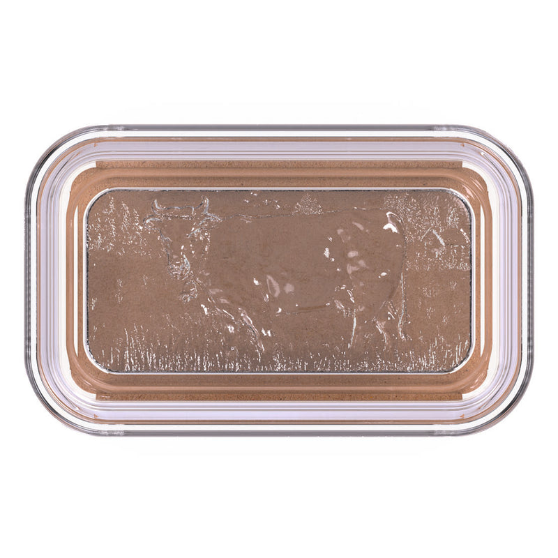 LUMINARC TEMPERED GLASS COW BUTTER DISH,