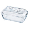 LUMINARC TEMPERED GLASS COW BUTTER DISH,