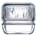 LUMINARC TEMPERED GLASS COW BUTTER DISH,