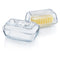 LUMINARC TEMPERED GLASS COW BUTTER DISH,