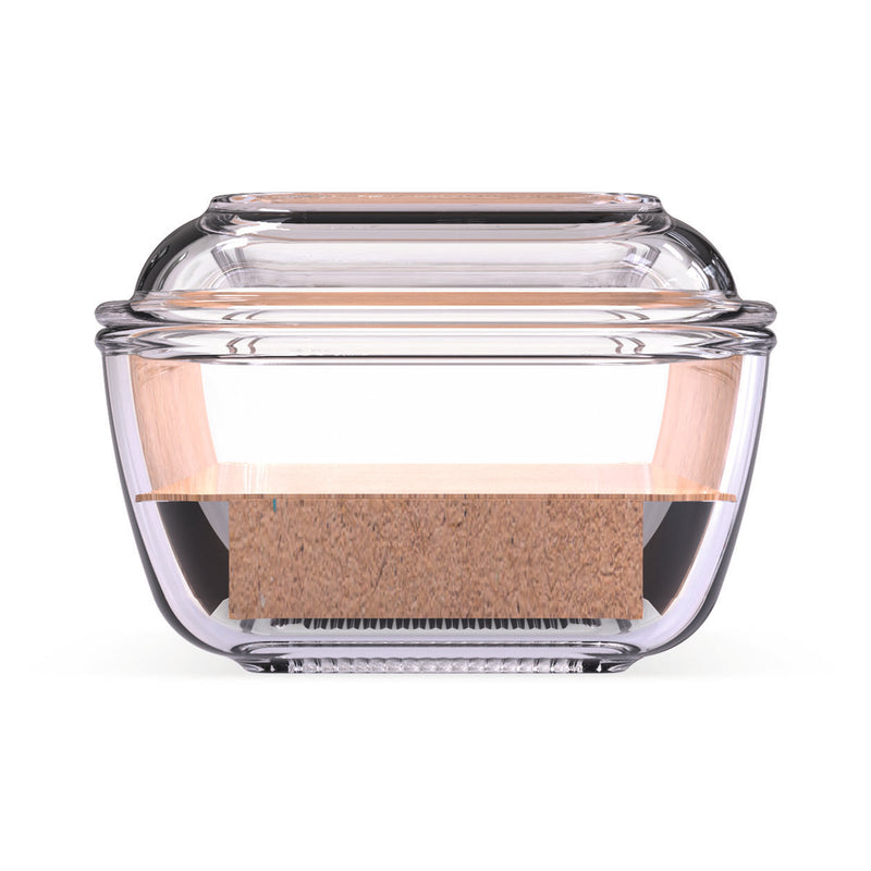 LUMINARC TEMPERED GLASS COW BUTTER DISH,