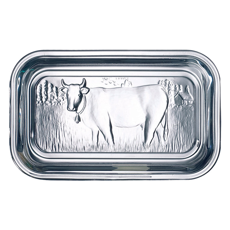 LUMINARC TEMPERED GLASS COW BUTTER DISH,