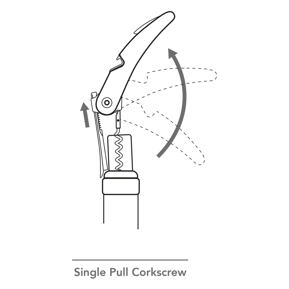 VACU VIN BLACK SINGLE PULL CORKSCREW
