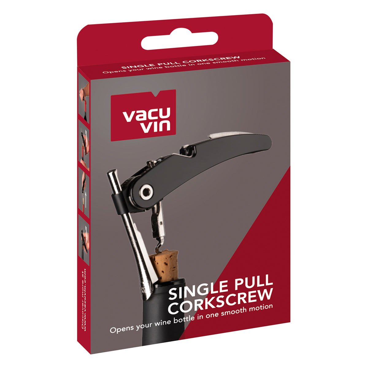 VACU VIN BLACK SINGLE PULL CORKSCREW