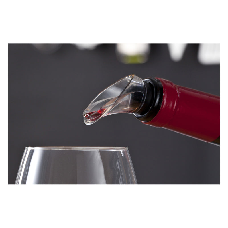 VACU VIN BLACK NON-DRIP CRYSTAL WINE SERVER 2 PIECE SET