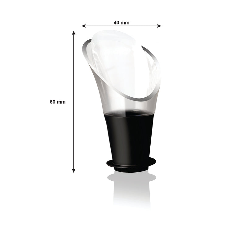 VACU VIN BLACK NON-DRIP CRYSTAL WINE SERVER 2 PIECE SET