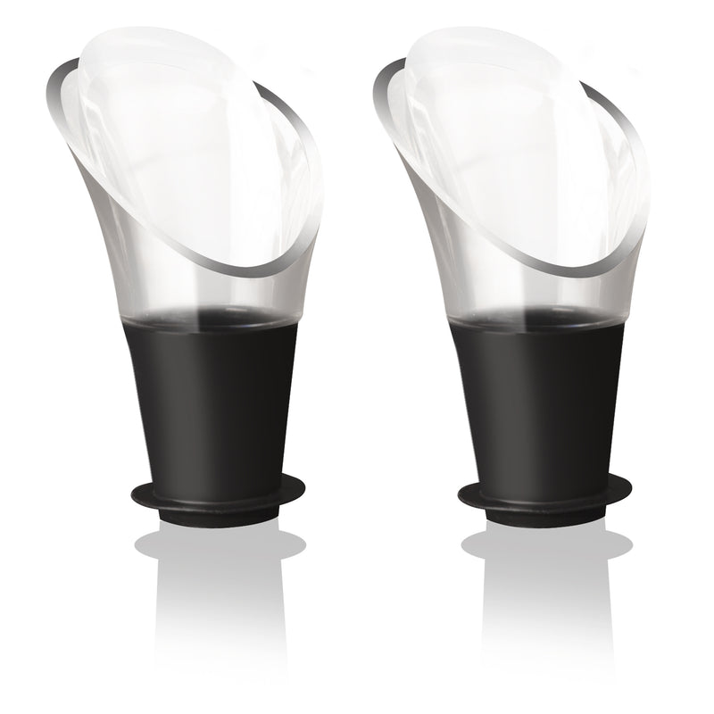 VACU VIN BLACK NON-DRIP CRYSTAL WINE SERVER 2 PIECE SET