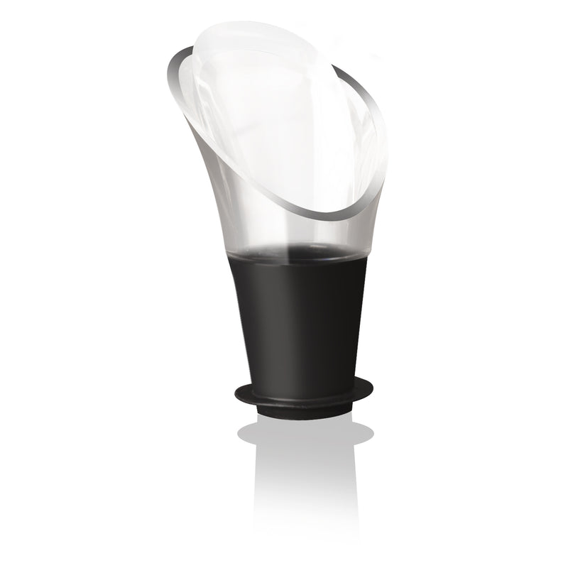 VACU VIN BLACK NON-DRIP CRYSTAL WINE SERVER 2 PIECE SET