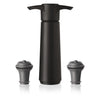 VACU VIN BLACK WINE SAVER, 1 PUMP + 2 WINE STOPPERS, 3PK GIFT SET