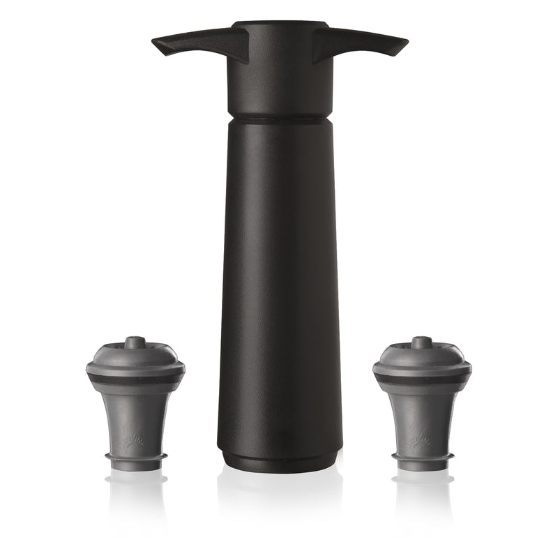VACU VIN BLACK WINE SAVER GIFT PACK, (1 PUMP + 2 WINE STOPPERS)