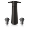 VACU VIN BLACK WINE SAVER GIFT PACK, (1 PUMP + 2 WINE STOPPERS)