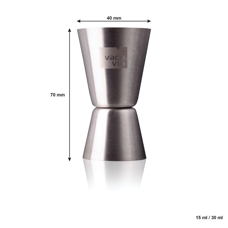 VACU VIN DOUBLE JIGGER STAINLESS STEEL, (15ML/30ML)
