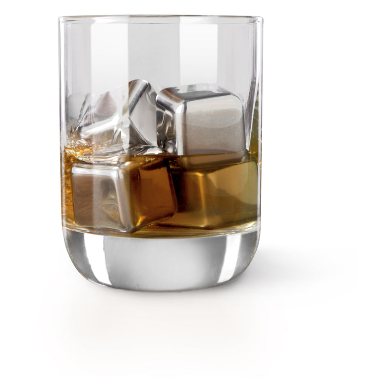 VACU VIN WHISKEY CHILLING STONES STAINLESS STEEL 4 PIECE SET
