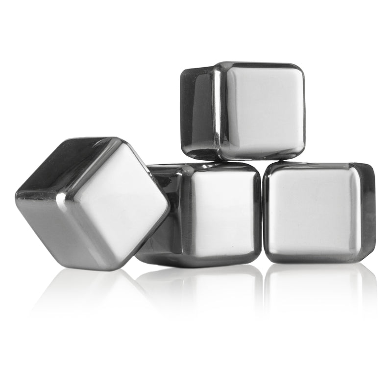 VACU VIN WHISKEY CHILLING STONES STAINLESS STEEL 4 PIECE SET
