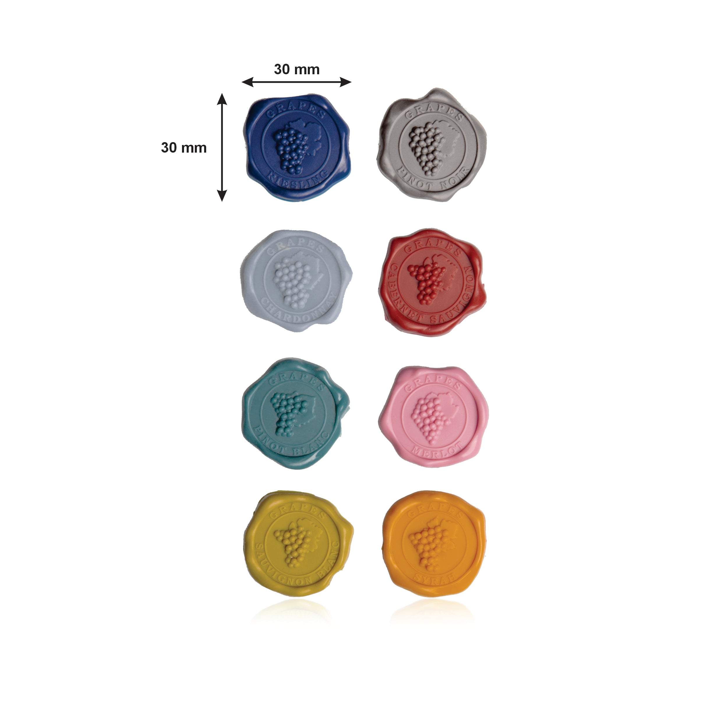 VACU VIN CLASSIC GLASS MARKERS 8PK SET