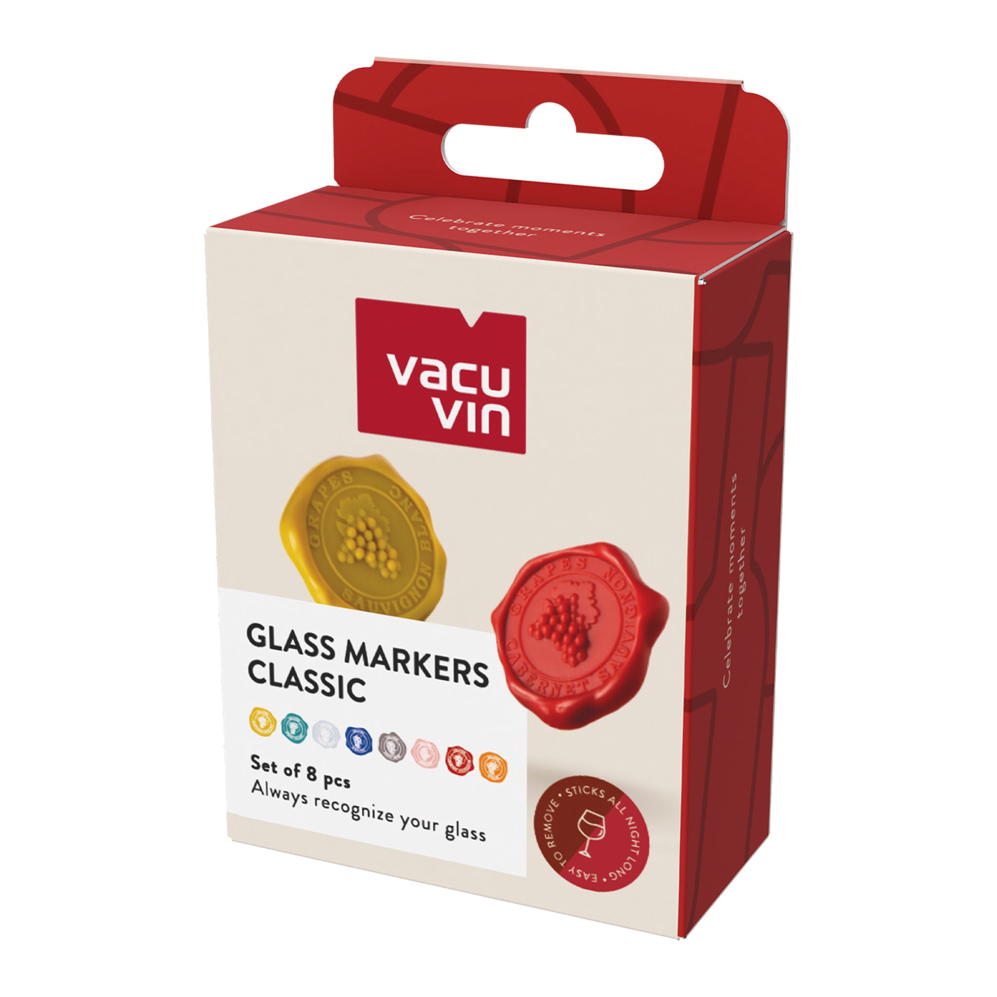VACU VIN CLASSIC GLASS MARKERS 8PK SET