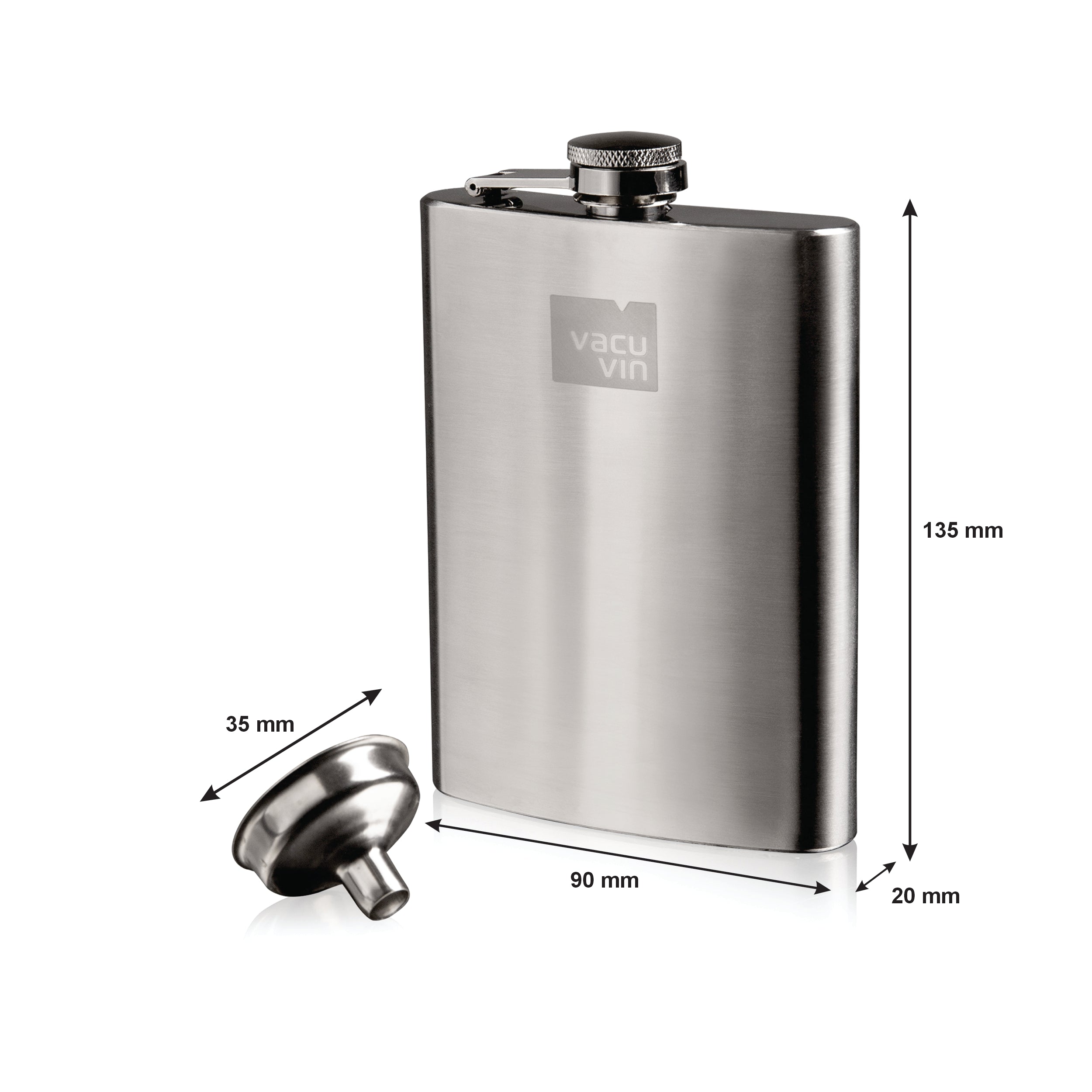 VACU VIN HIP FLASK & FUNNEL STAINLESS STEEL 2PK, 240ML