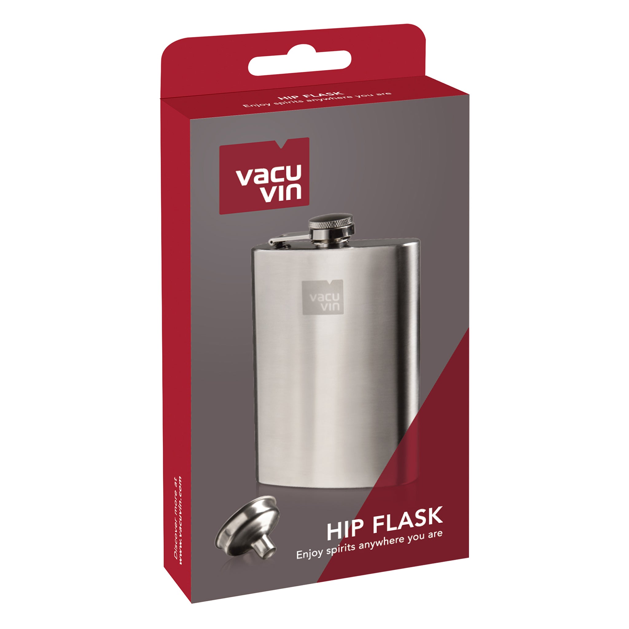 VACU VIN HIP FLASK & FUNNEL STAINLESS STEEL 2PK, 240ML
