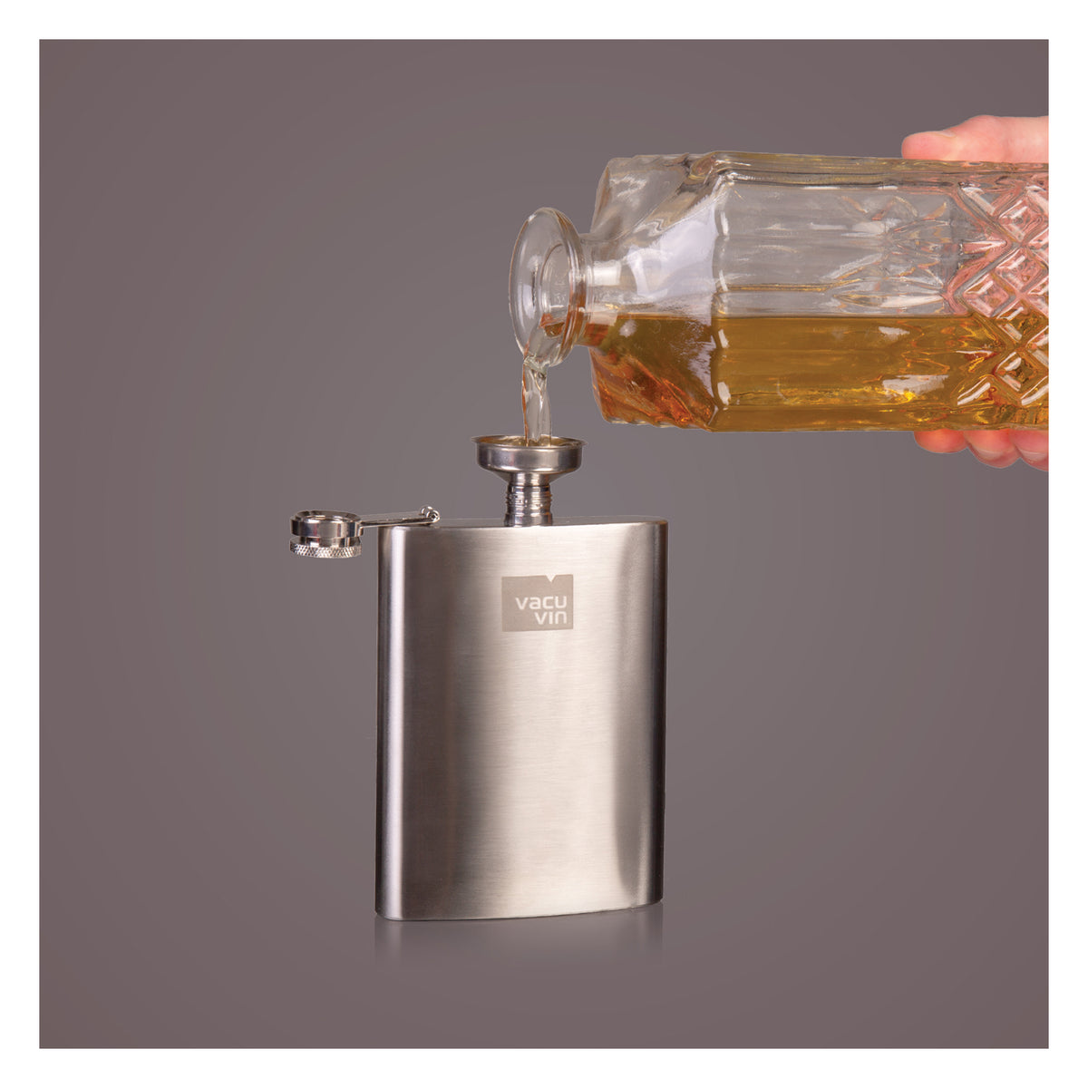VACU VIN HIP FLASK & FUNNEL STAINLESS STEEL 2PK, 240ML