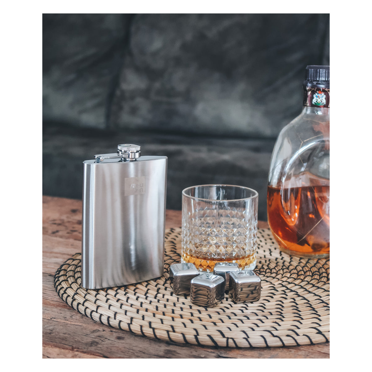 VACU VIN HIP FLASK & FUNNEL STAINLESS STEEL 2PK, 240ML