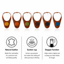 VACU VIN BEER BOTTLE MARKER & STOPPER LEATHER 6PK